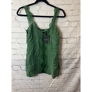 Fornarina Lucrece-Green Cupro Top Size Small
